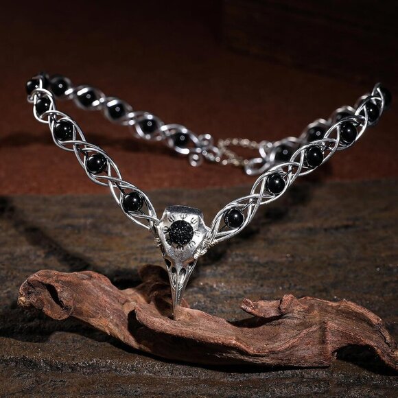 Viking Fairy Crown Headpiece - Medieval Circlet Crow Crown Celtic Tiara - Picture 3 of 5